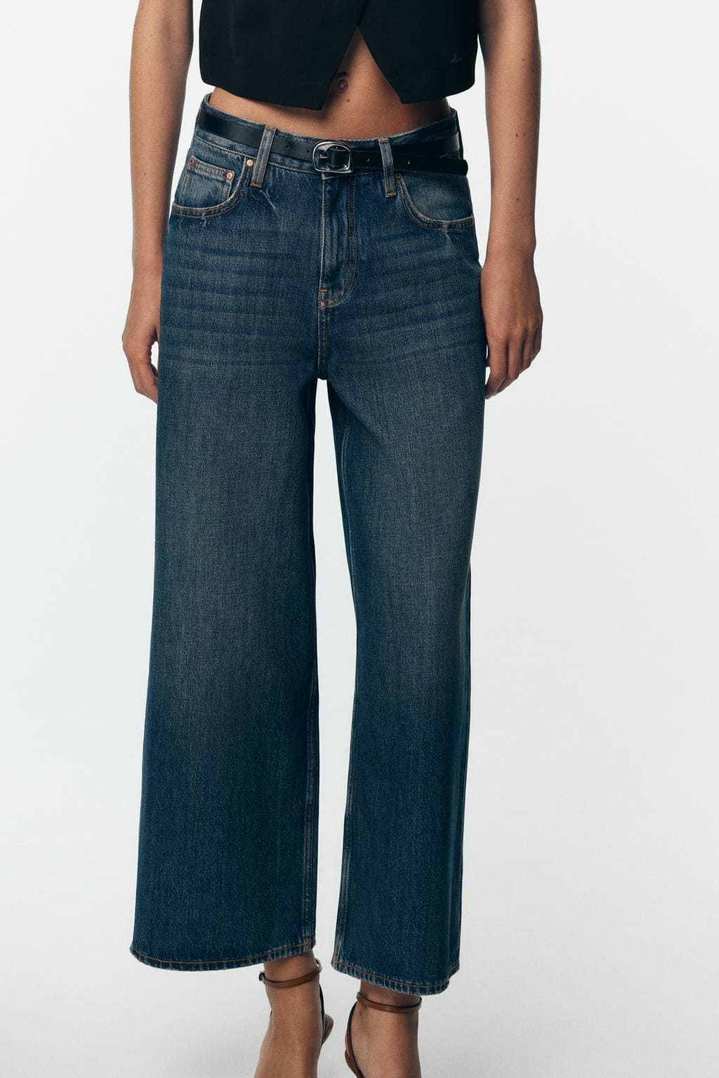 Jeans Z1975 culotte de tiro alto con cinturón, Zara