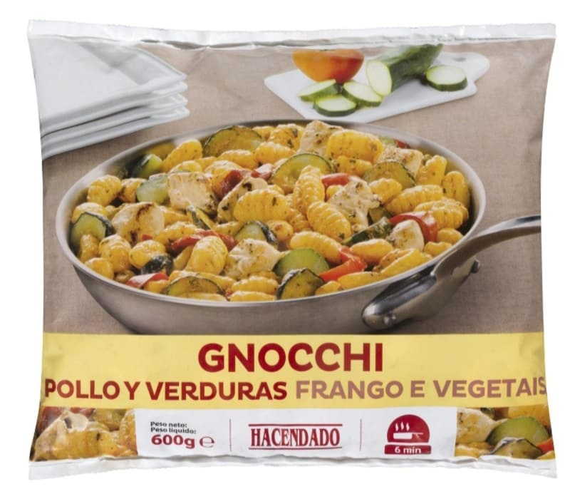 Gnocchi de pollo y verduras