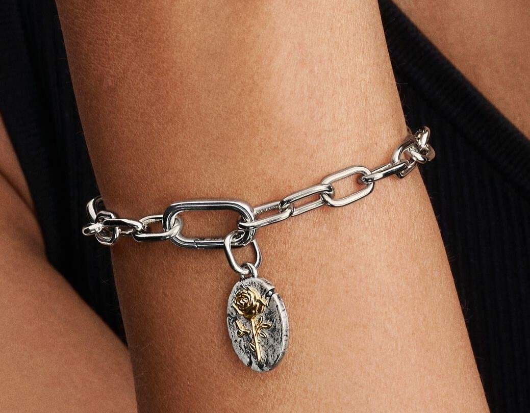 Charm Medallón y Rosa de Pandora