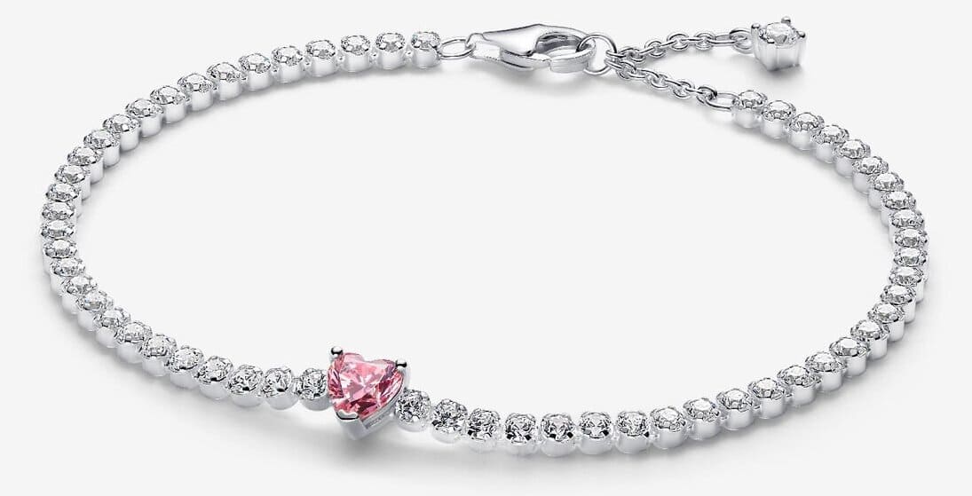 La nueva pulsera de Tenis Corazón Brillante Rosa de Pandora
