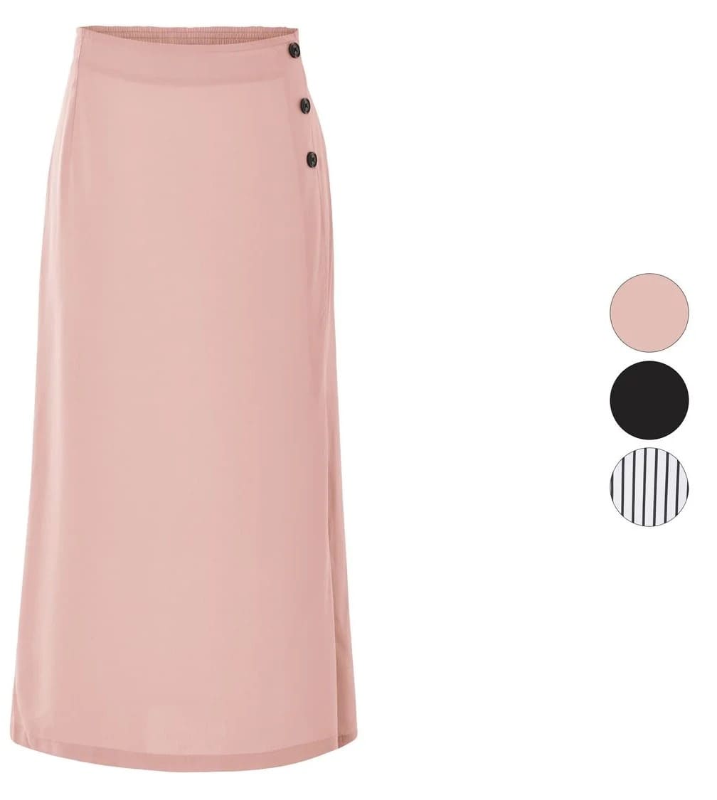 Falda midi con fibras de origen natural