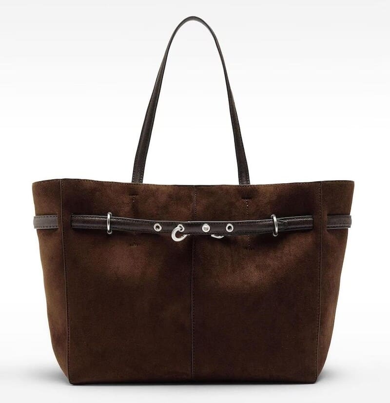 Bolso de hombro estilo shopper con cierre imantado efecto ante