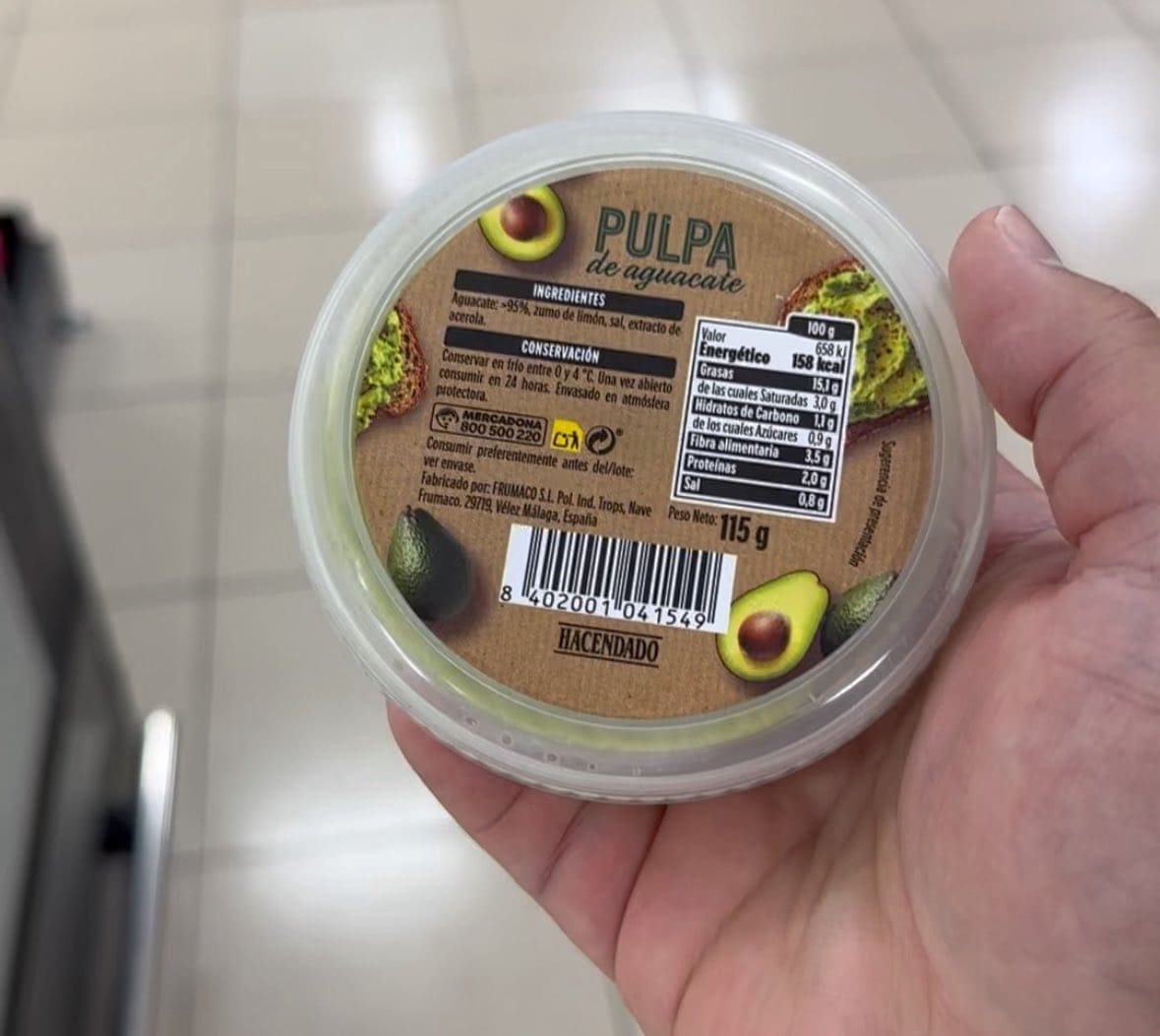 Pulpa de aguacate Hacendado