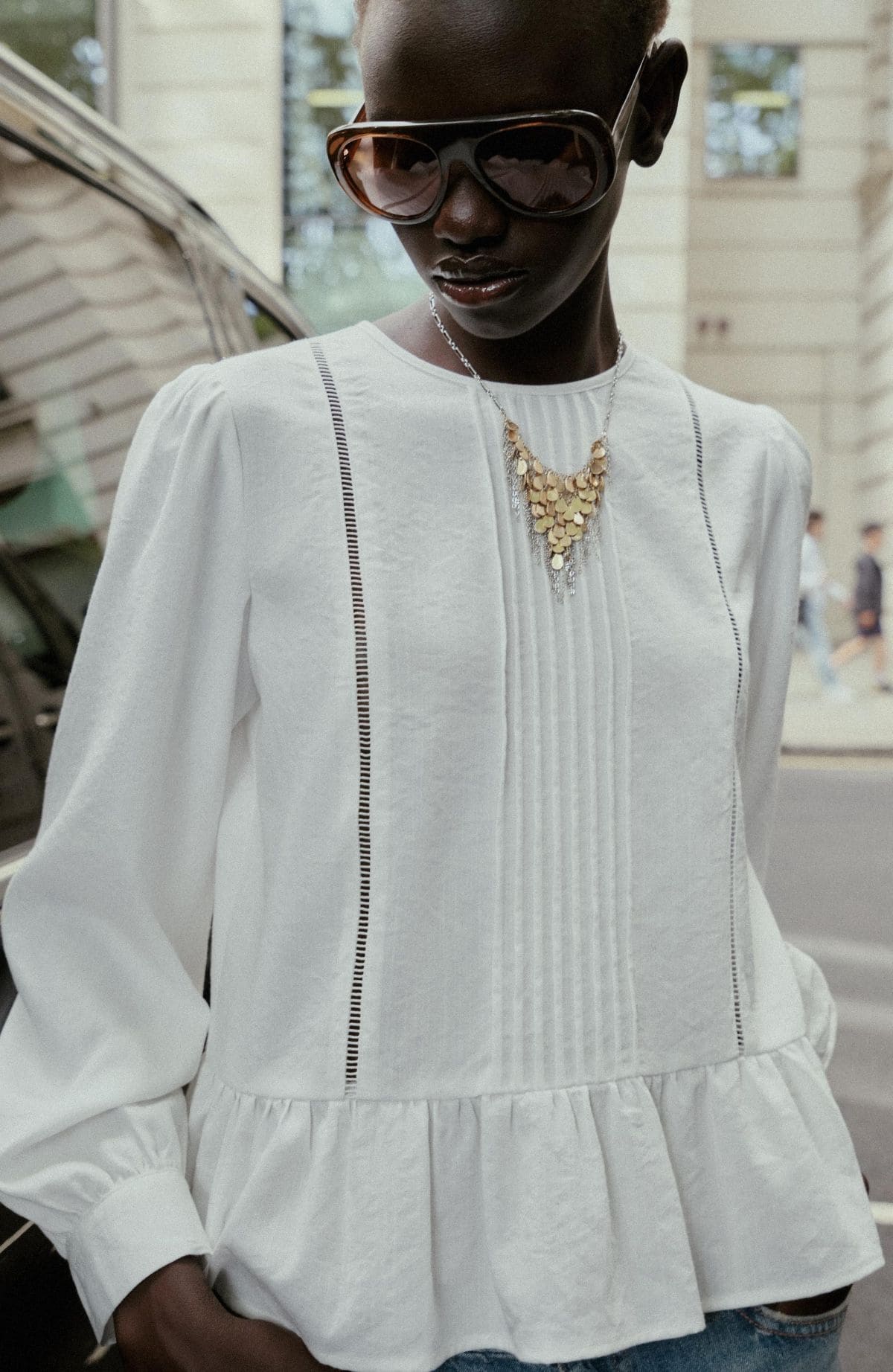 Blusa peplume entredoses de Zara