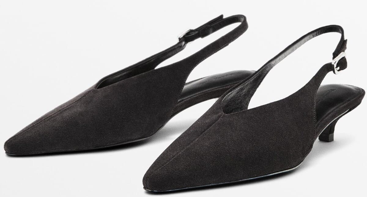 Zapato de serraje destalonado con tacón