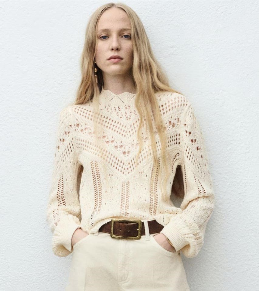 Jersey de punto con detalles calados, Mango