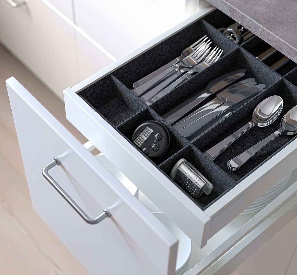 Organizador regulable para cajón de la serie UPPDATERA de Ikea