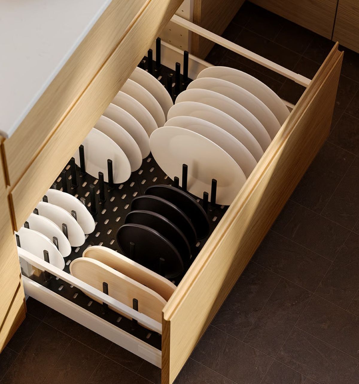 Panel perforado cajón de la serie UPPDATERA de Ikea