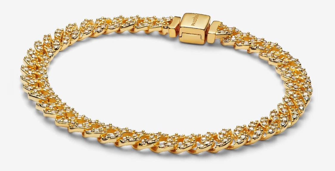 Pulsera Cadena Cubana en Pavé de Pandora