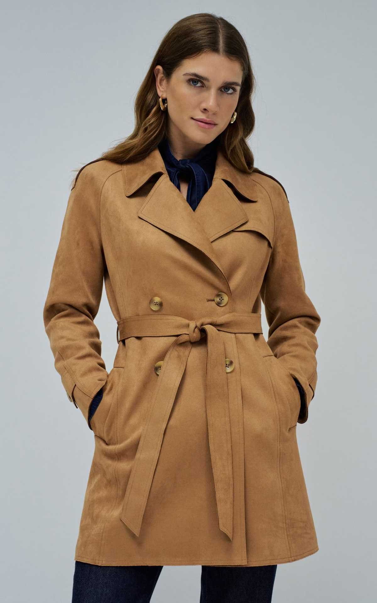 Salsa Jeans Abrigo de mujer trench de ante en El Corte Inglés