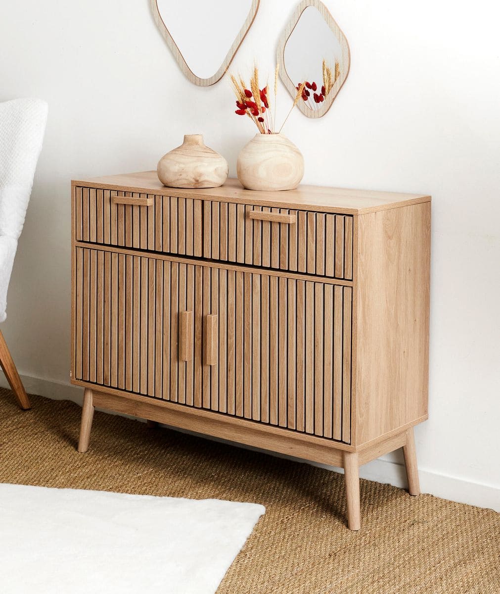 El nuevo aparador Klaus de roble en color natural de Leroy Merlin