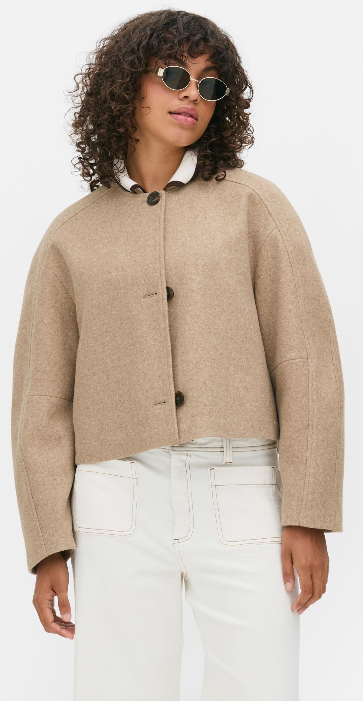 Chaqueta sin cuello con manga abullonada de Primark