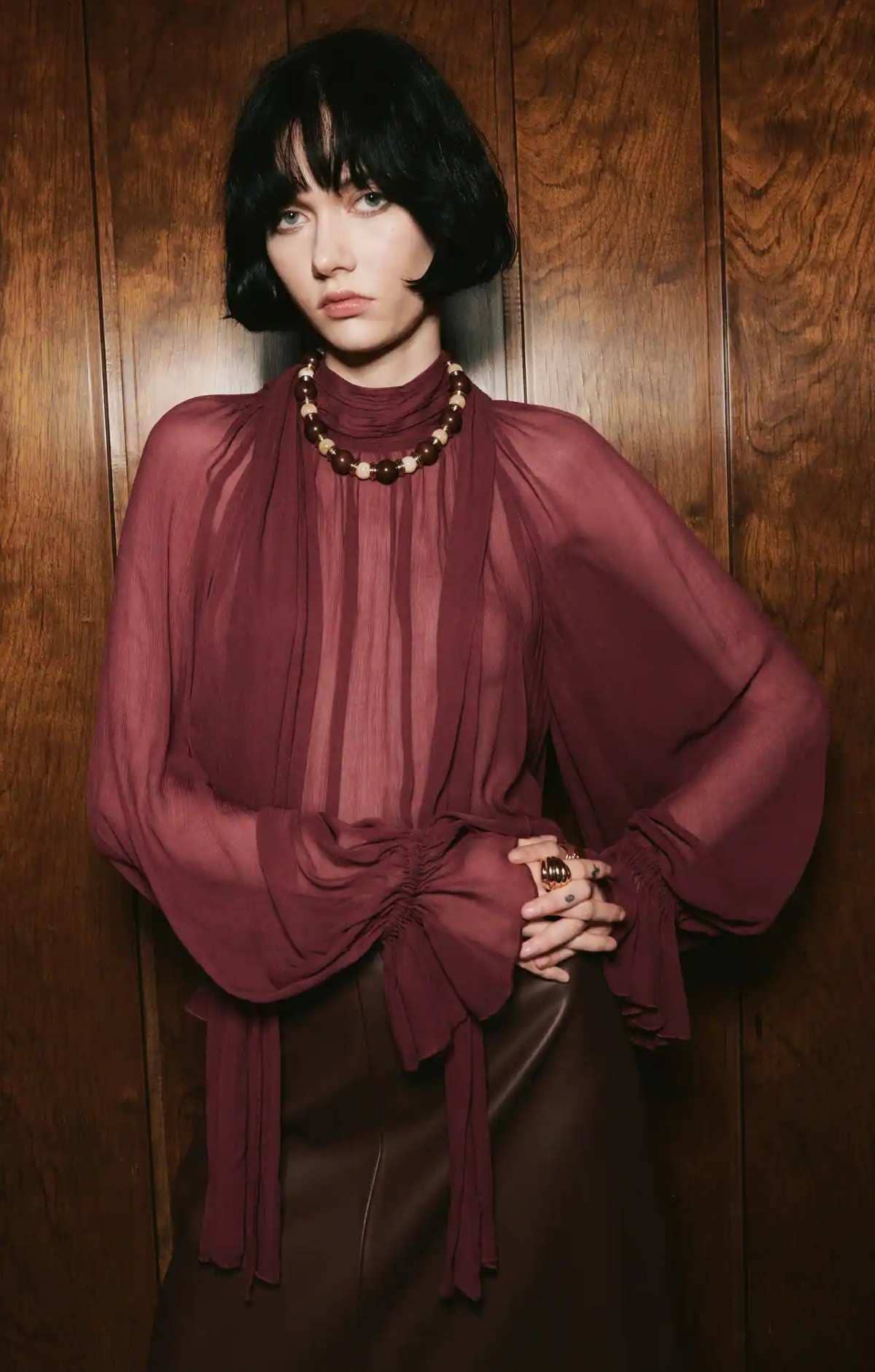 Blusa semitransparente fular de Mango