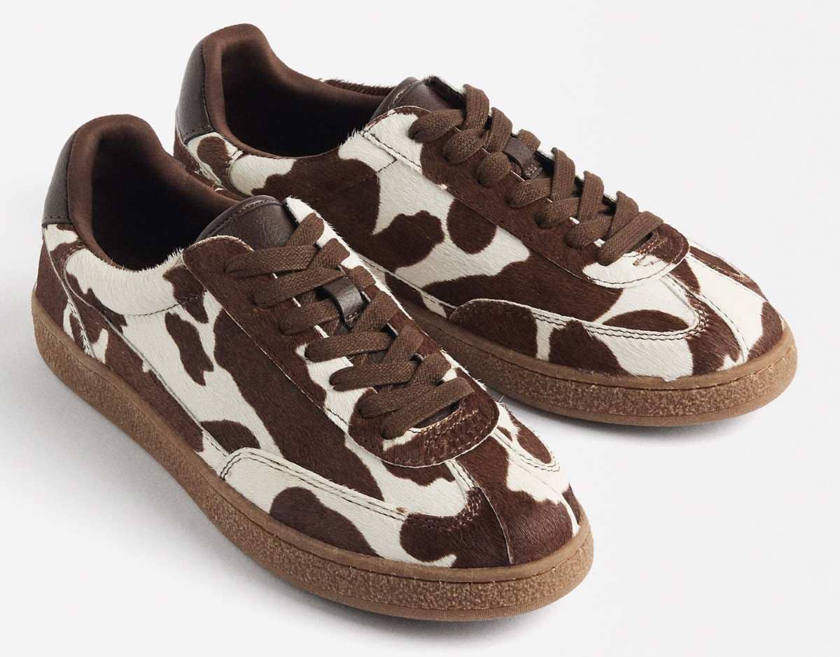 Zapatillas de piel con estampado animal de Parfois