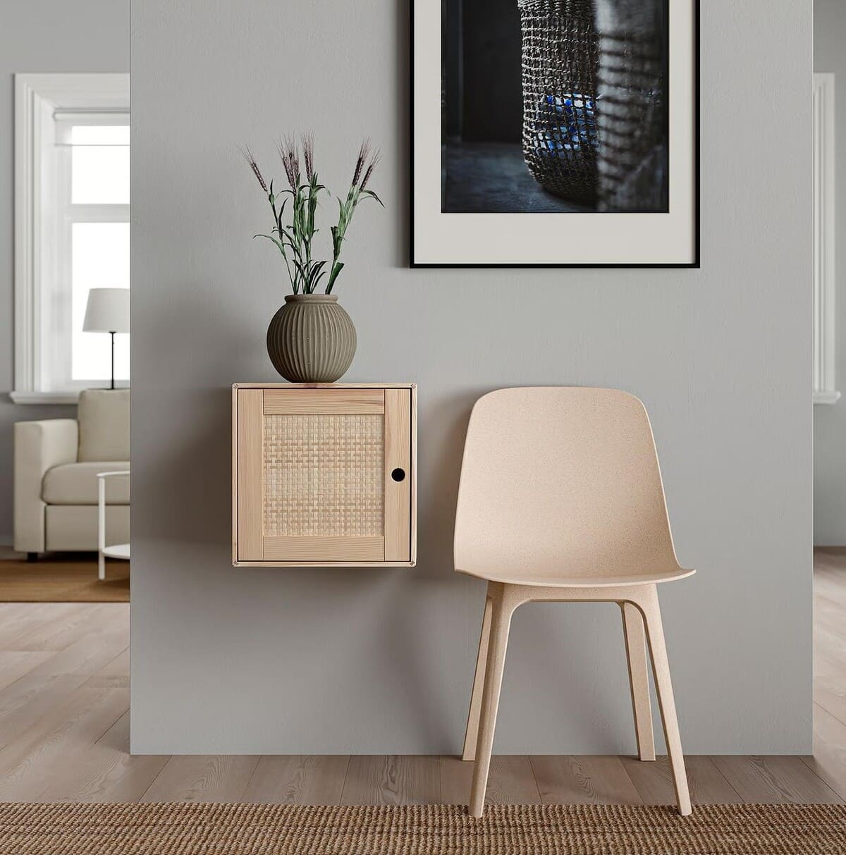 Mueble de almacenaje con puerta de pino álamo VÄLJARE