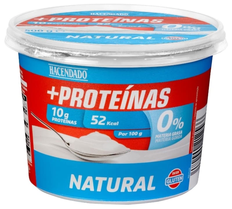 Postre lácteo natural +Proteínas Hacendado