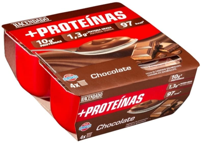 Natillas con chocolate +Proteínas Hacendado