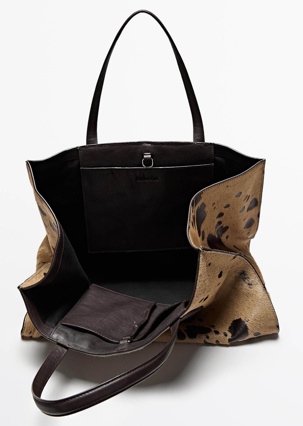 Bolso maxi icon piel con pelo estampado de Maximo Dutti