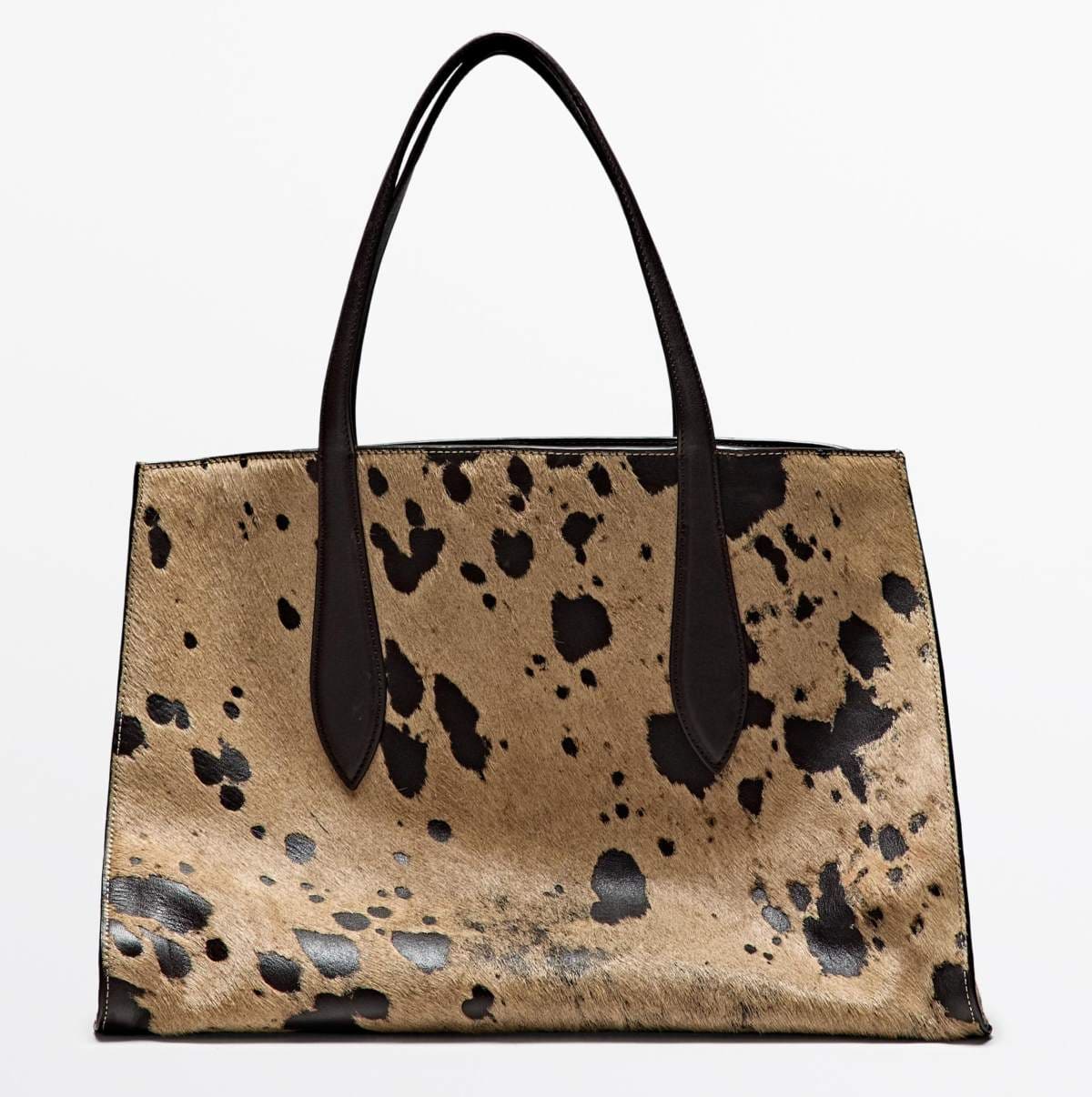 Bolso maxi icon piel con pelo estampado de Maximo Dutti