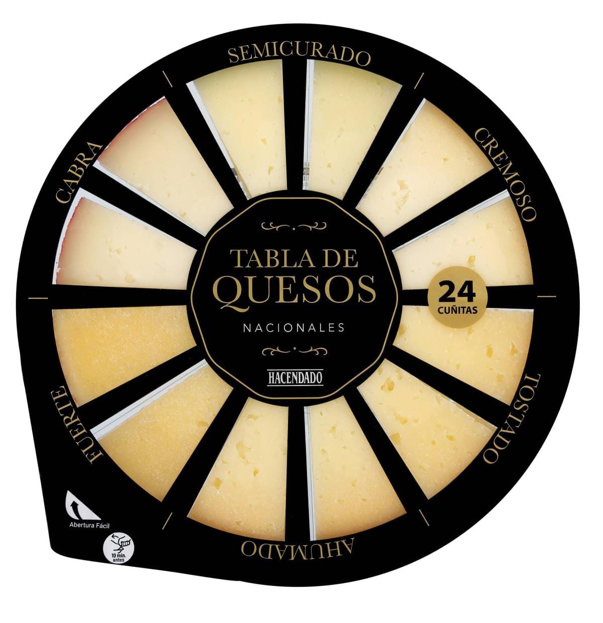 Tabla de quesos nacionales Hacendado de Mercadona