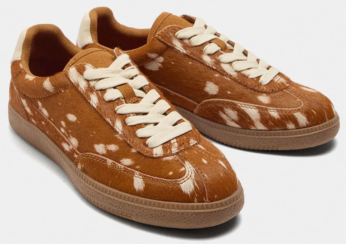 Las nuevas zapatillas de piel con estampado en color camel de Parfois