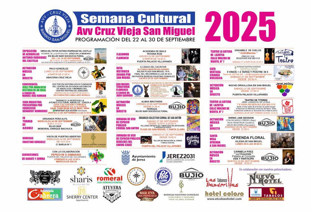 Programa de la Semana Cultural de San Miguel 2025
