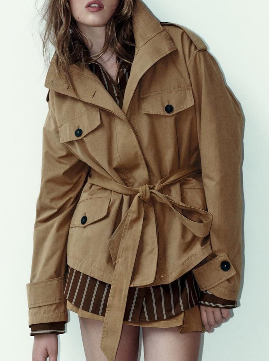 Chaqueta Trench Corta