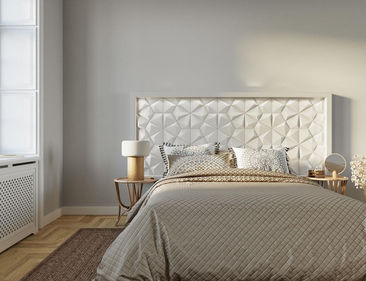 El cabecero de cama Niza con LED en color blanco efecto nieve de Leroy Merlin