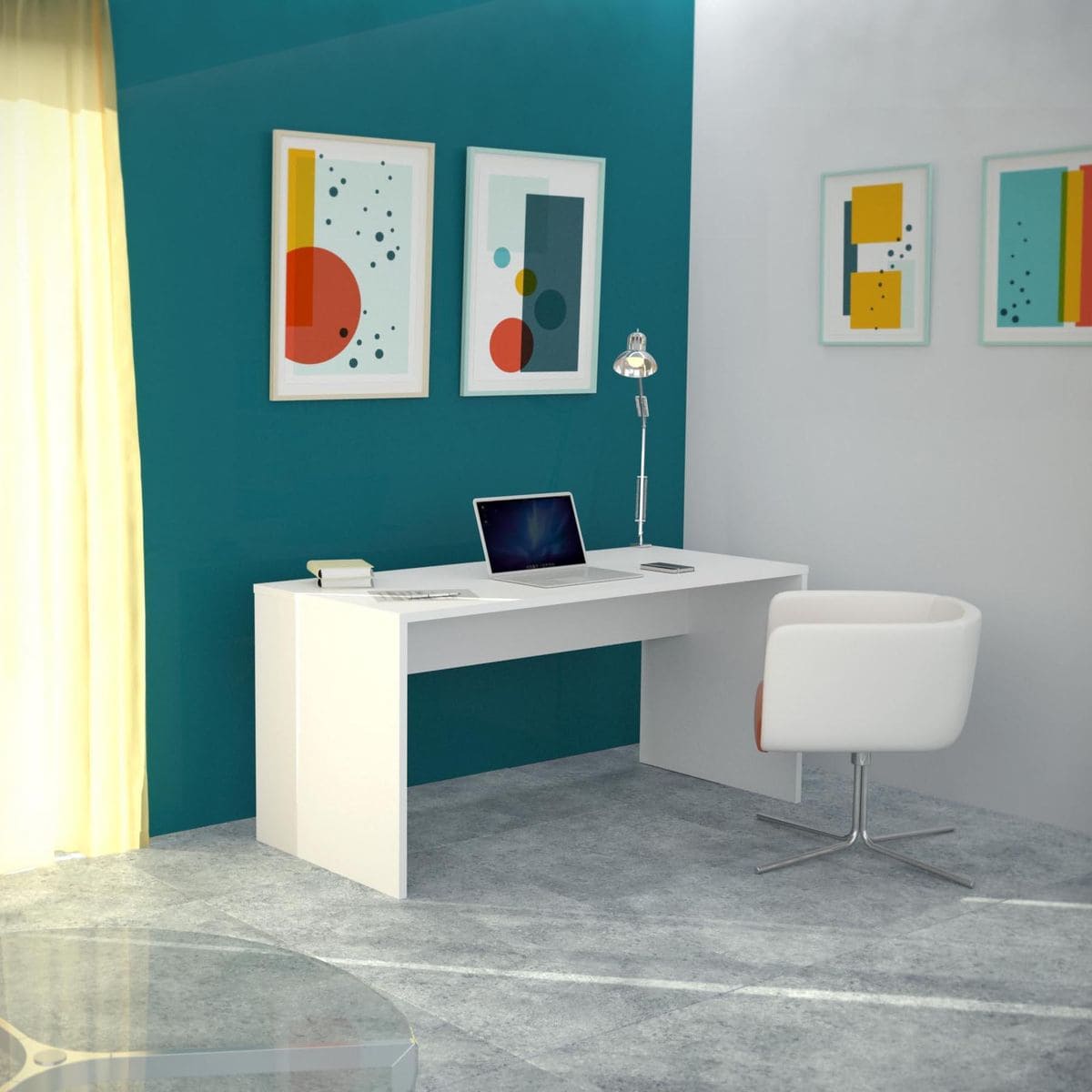 La mesa de escritorio Key Line blanca de Leroy Merlin