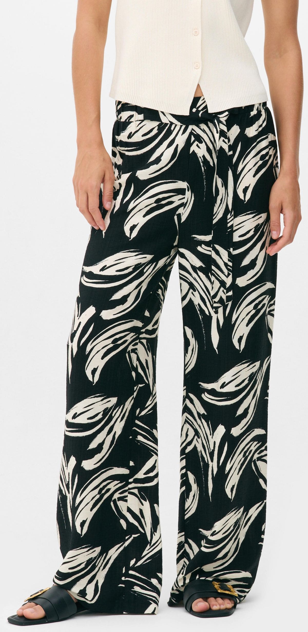 Pantalón palazzo estampado de pernera ancha de Primark