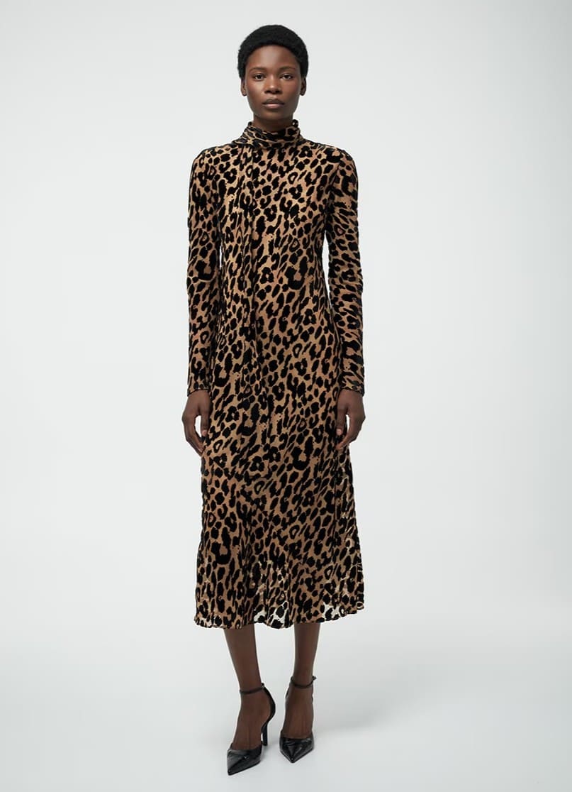 Sfera vestido flocado leopard en El Corte Inglés