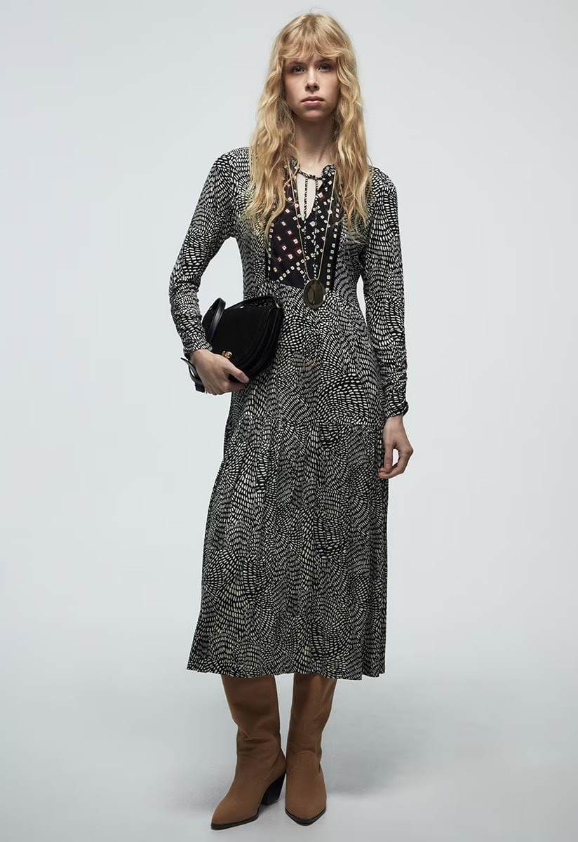 Sfera vestido viscosa pechera en El Corte Inglés