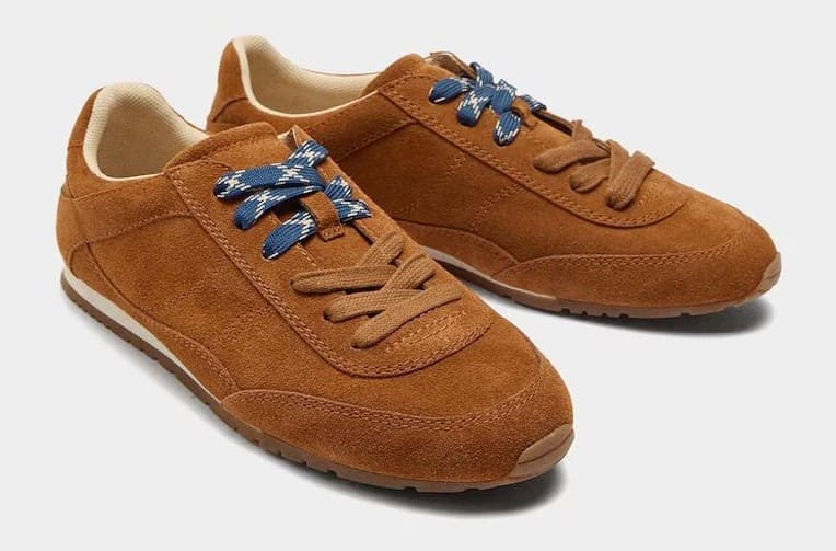 Zapatillas básicas de piel con cierre de cordones