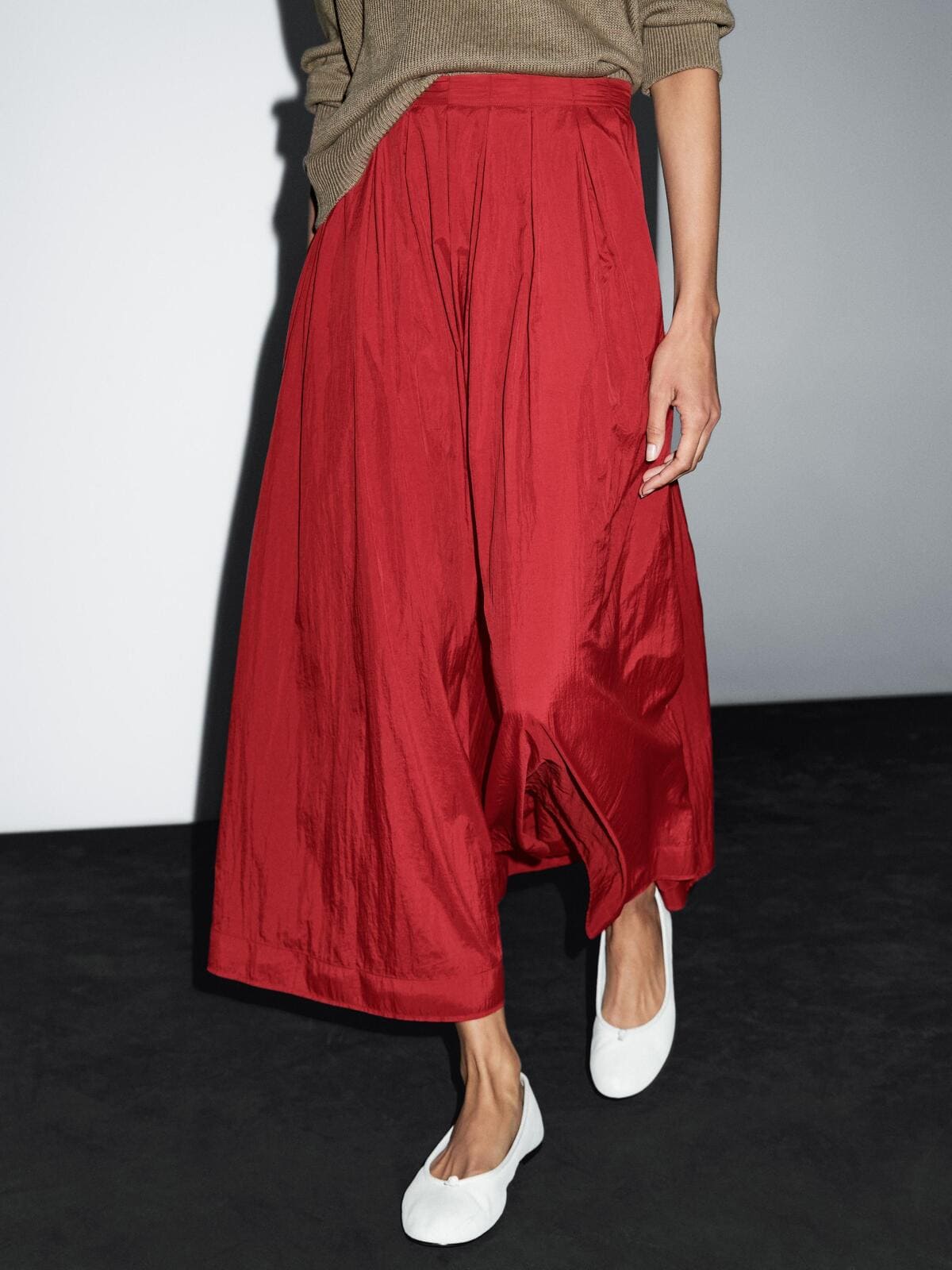 Falda larga técnica de tablas