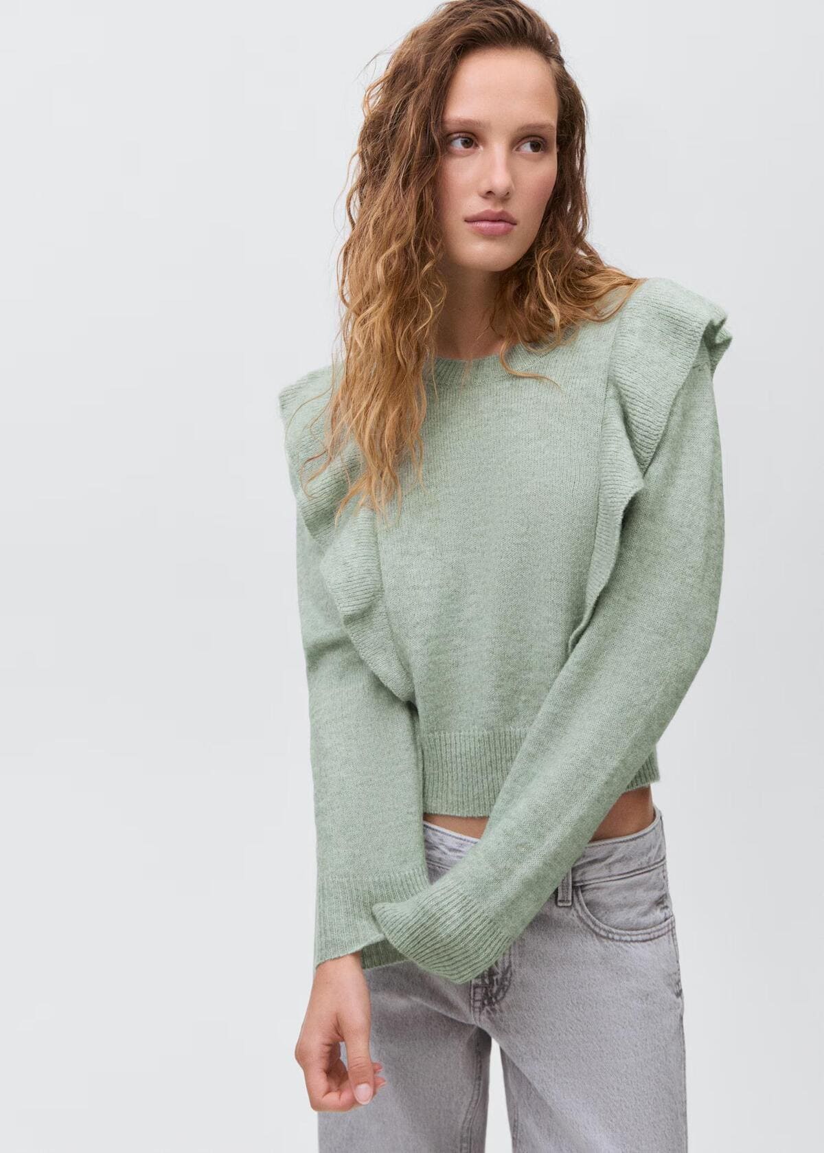 Jersey de punto con detalle de volantes