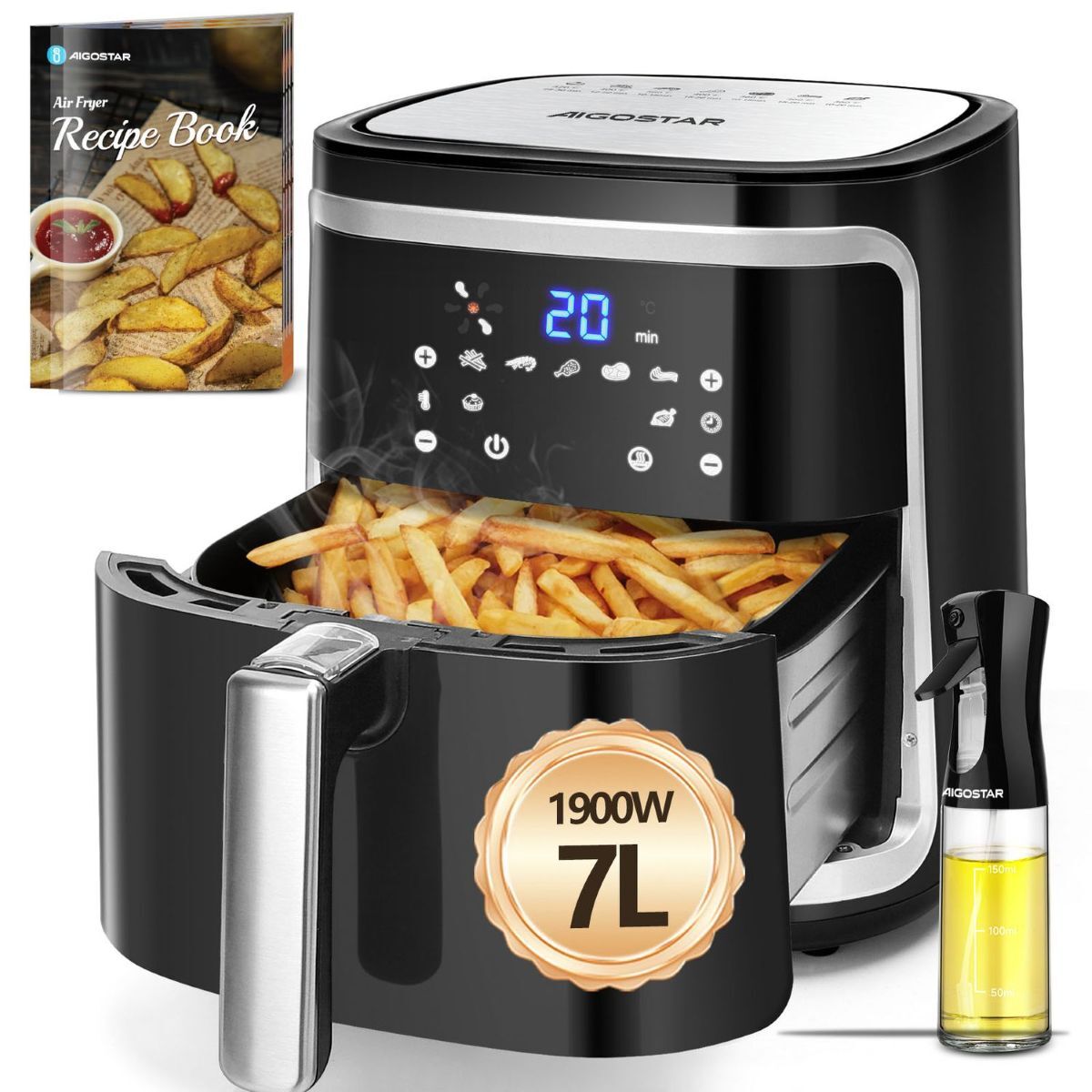 Freidora de aire 7 L Aigostar de Carrefour