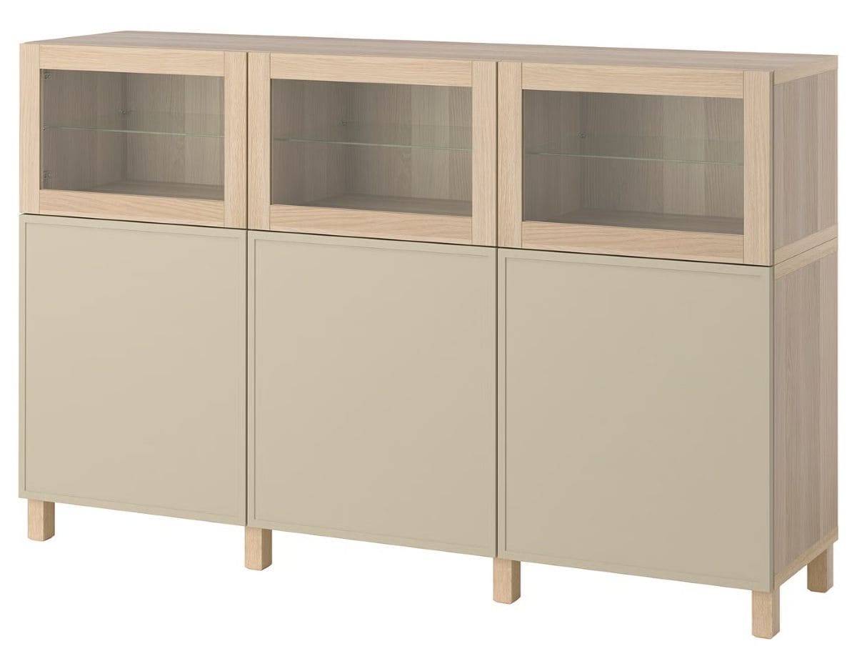 BESTÅ Mueble salón con cristalera de Ikea
