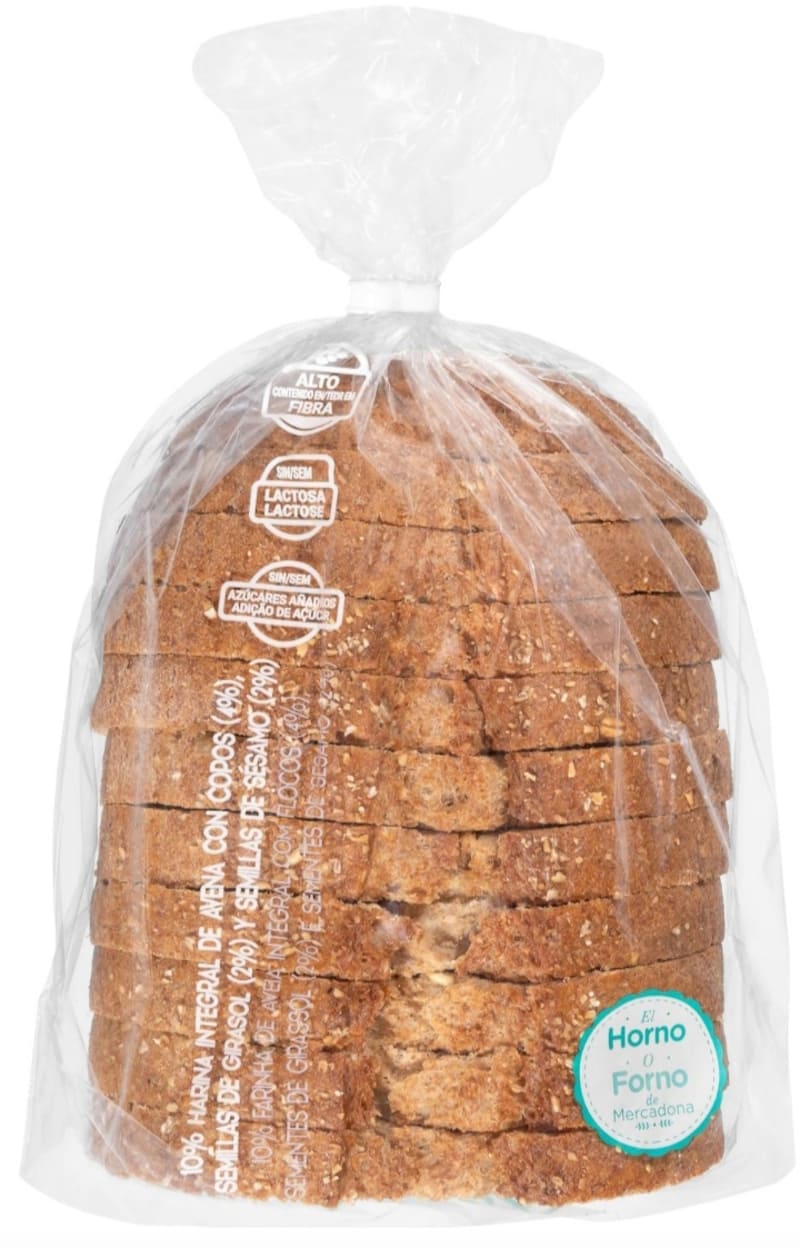 Media Hogaza integral de avena, semillas de girasol y sésamo rebanado