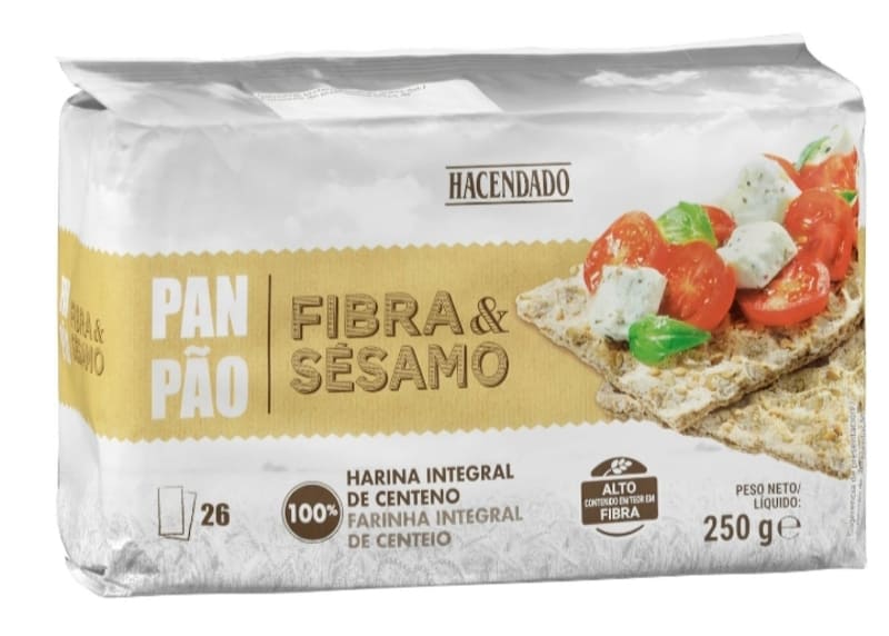 Pan de fibra y sésamo Hacendado