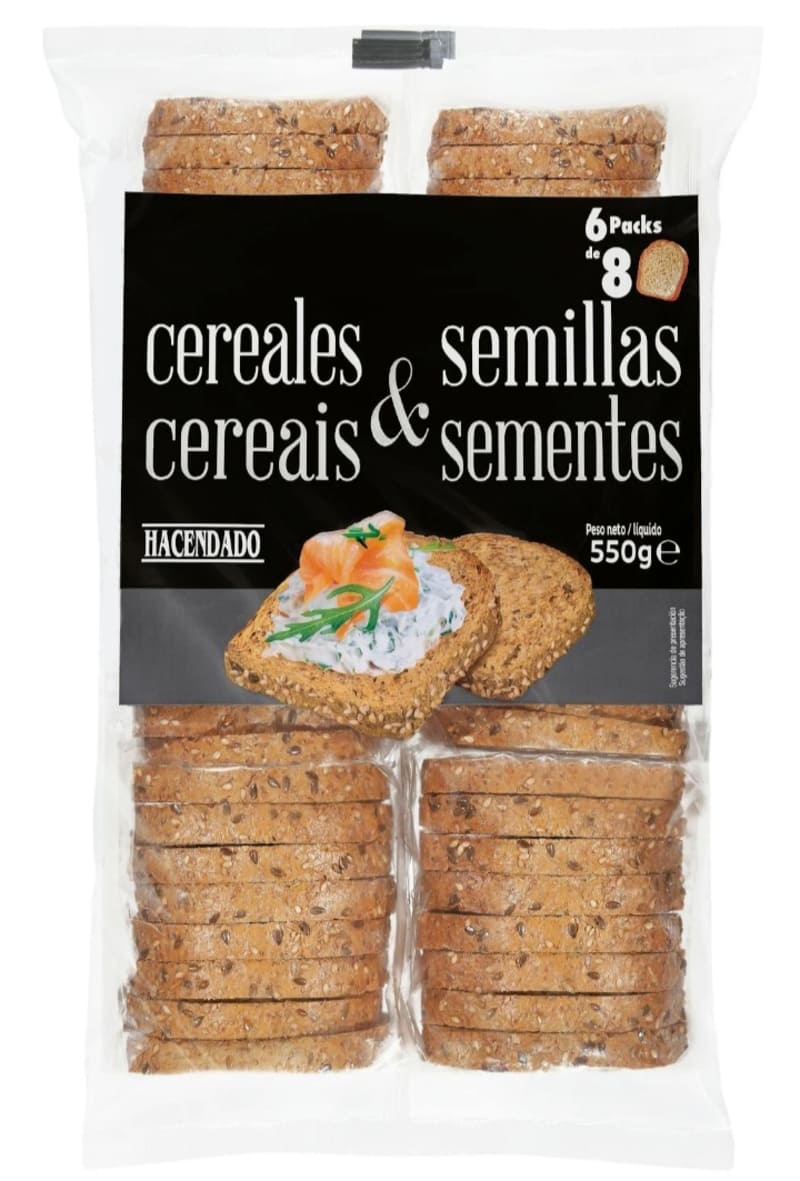 Pan tostado cereales y semillas Hacendado