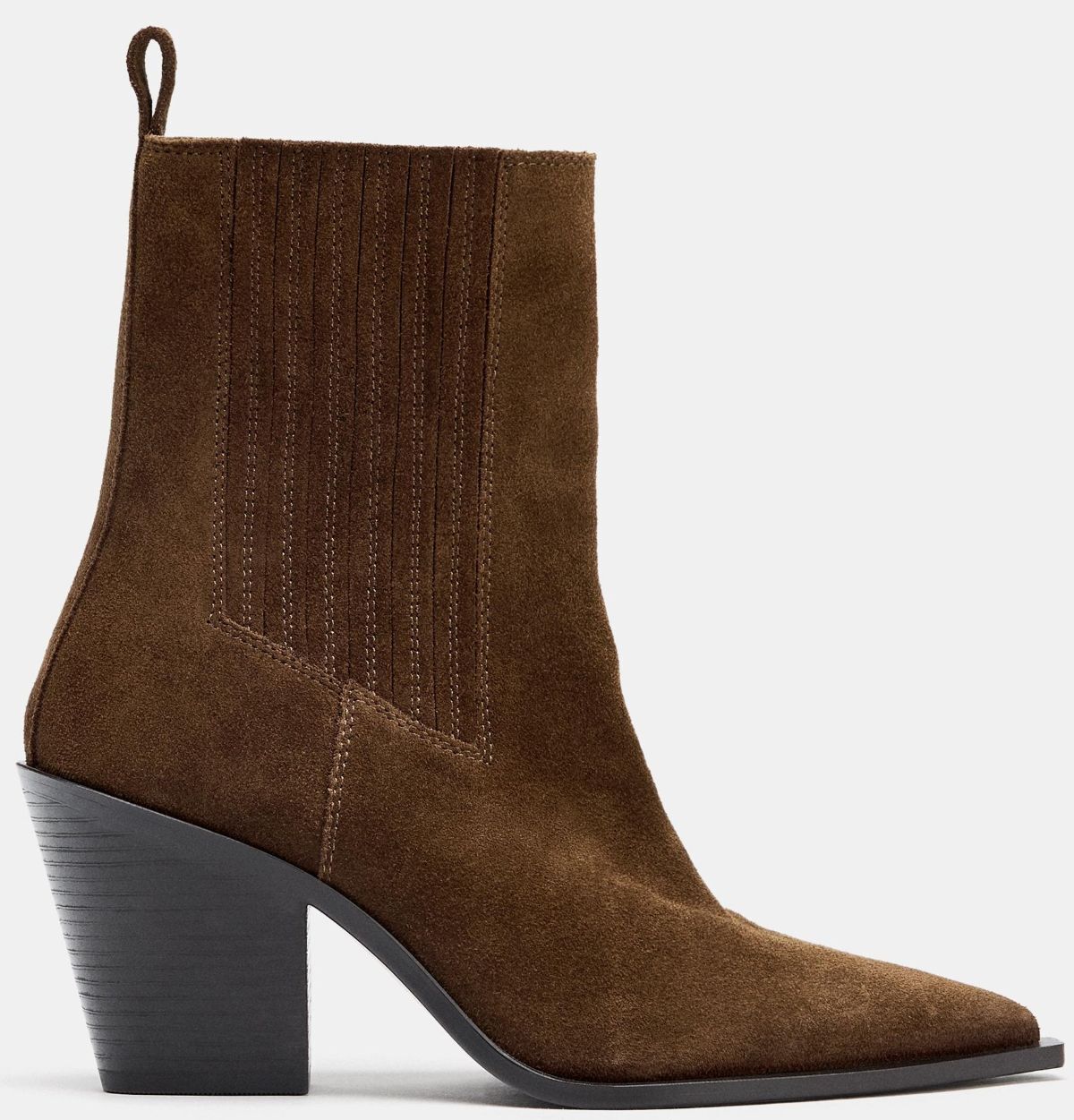 Botín cowboy de serraje de Zara