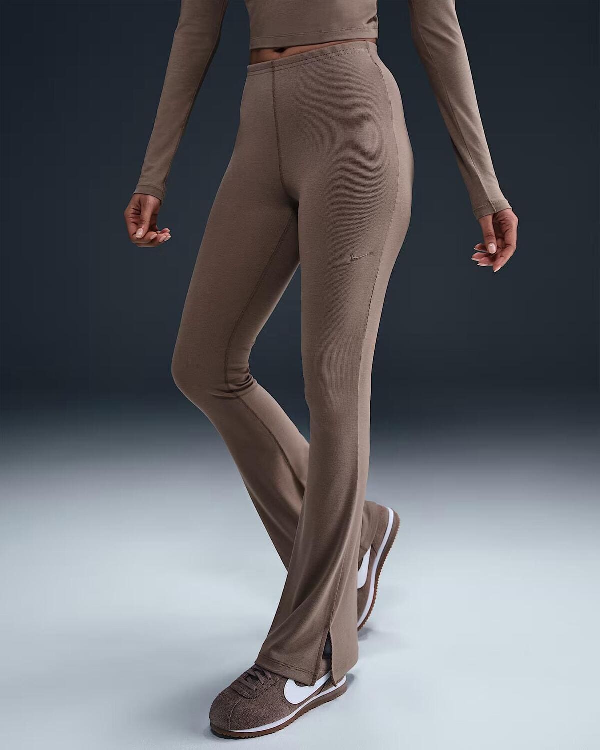 Leggings acampanados con elástico mini y ajuste ceñido