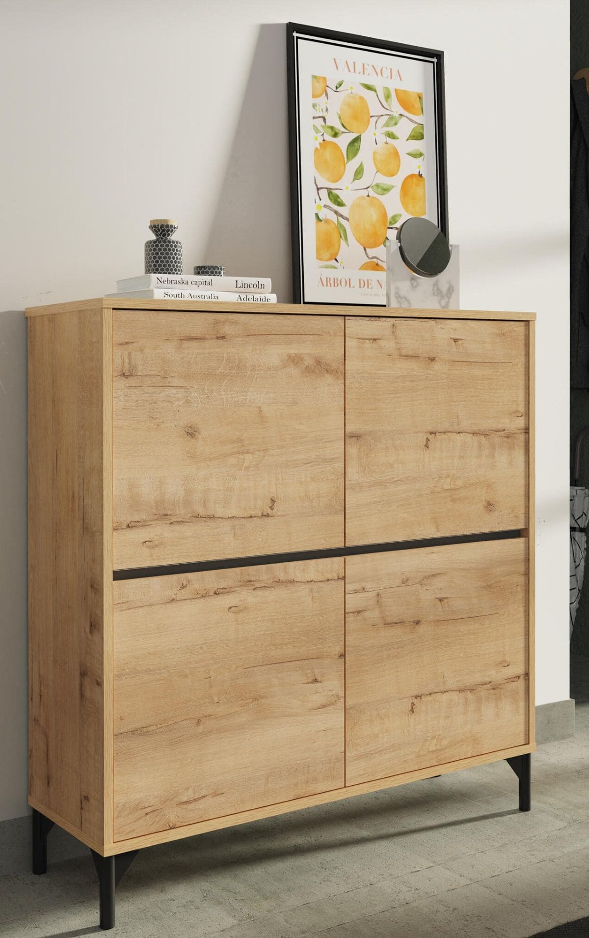 Mueble zapatero madera efecto roble gold TOKIO de Leroy Merlin