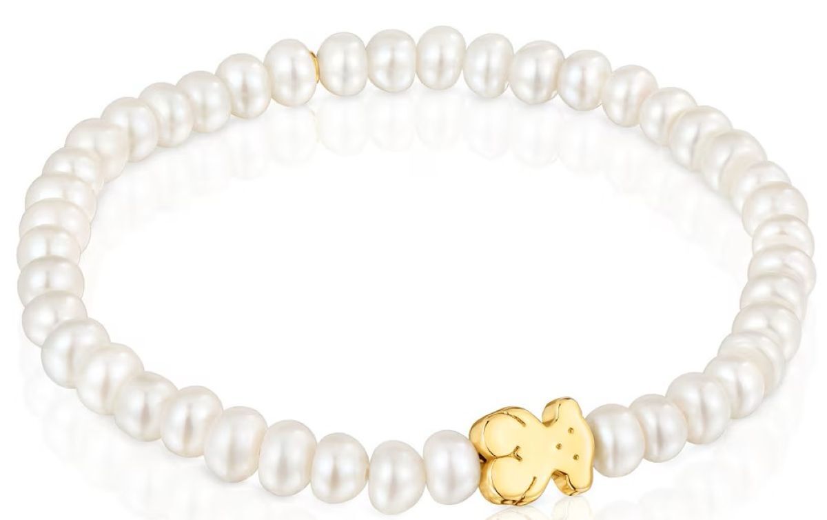 Pulsera elástica en oro amarillo y perlas cultivadas Sweet Dolls de Tous