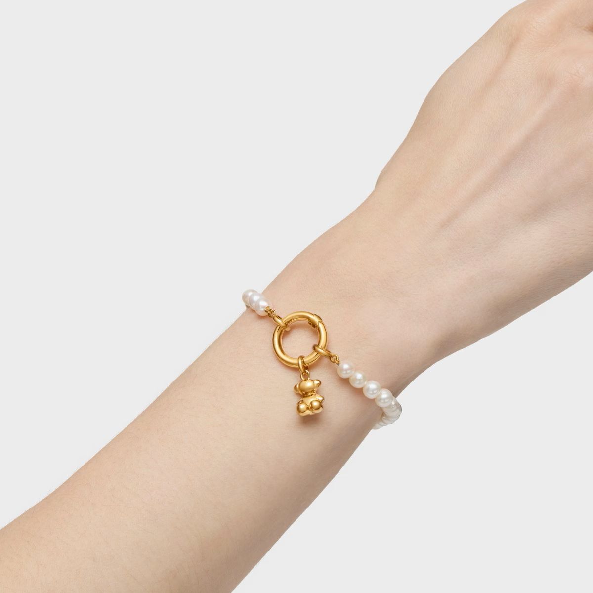 Pulsera con perlas cultivadas y baño de oro de 18 kt sobre plata Hold de Tous