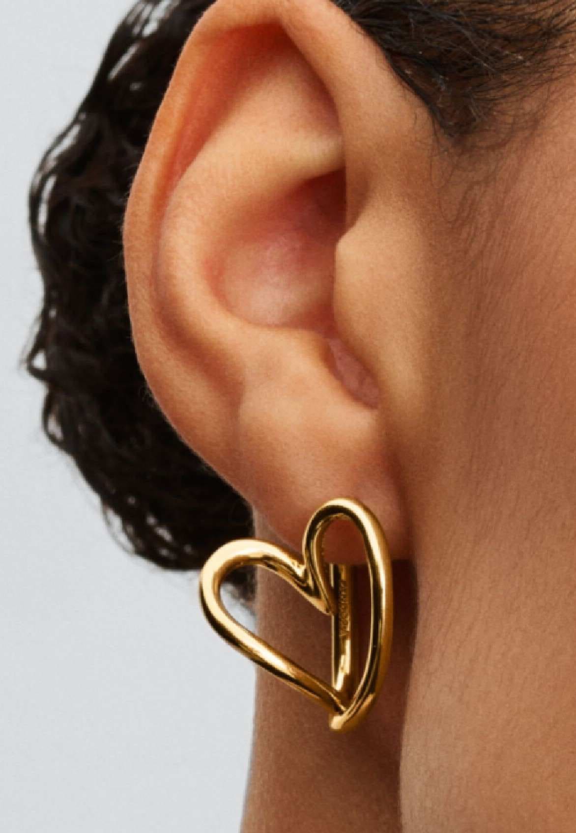 Pendientes de Aro Corazón Forma Orgánica de Pandora