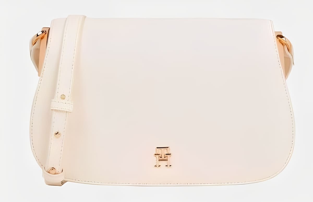 Bandolera pequeña con logotipo en solapa