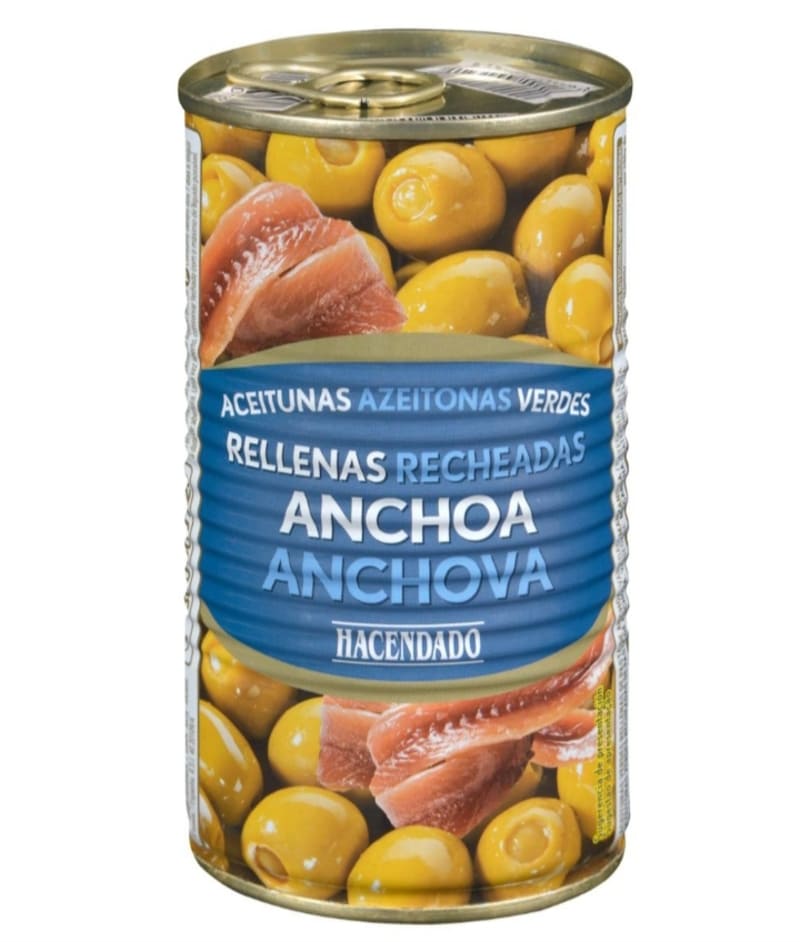Aceitunas verdes rellenas de anchoa Hacendado