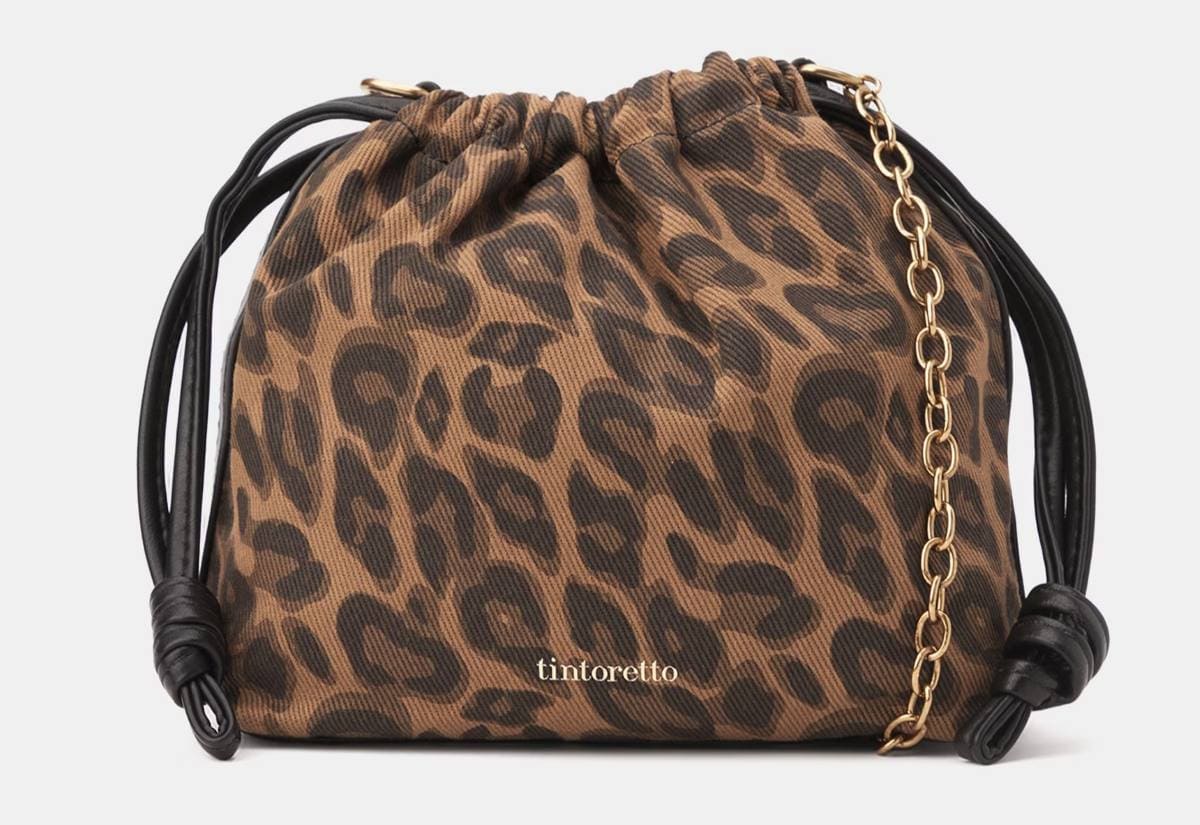 Tintoretto Bolso tipo saco con animal print en El Corte Inglés
