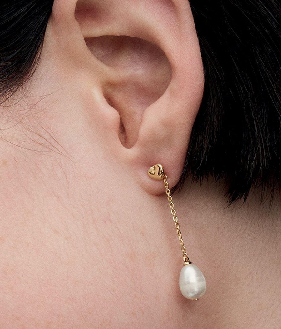 Pendientes Colgantes Perla Cultivada de Agua Dulce de Pandora